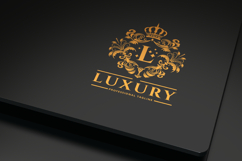 Royal Golden Heraldic Letter L Luxury Crest Logo Product Image 1