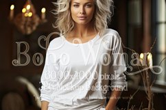 T Shirt Mockup, Older Woman Wearing White T-Shirt Photo, p1 Product Image 1