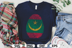 Mauritania SVG, Mauritania Flag Fingerprint, SVG PNG DXF EPS Product Image 1