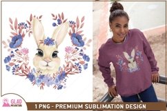 Floral bunny, cute floral bunny design, Easter sublimation Product Image 1