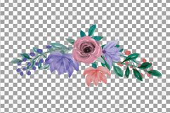 Watercolor Mauve and Very Peri flower bouquet graphics art Product Image 12