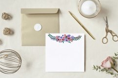 Watercolor Mauve and Very Peri flower bouquet graphics art Product Image 5