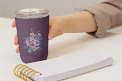 Watercolor Mauve and Very Peri flower bouquet graphics art Product Image 3