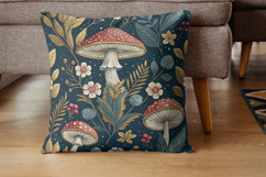maximalist mushroom tapestry, ornate lavish design, intricate jewel tones, jewel rich paper, luxury digital artwork, turkish motif pattern, paisley inspired print, emerald sapphire decor, ruby gold mushroom, bohemian luxury design, maximalist ornate patte