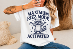 Maximum Rizz Mode Activated SVG,Funny Raccoon Design Product Image 2
