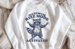 Maximum Rizz Mode Activated SVG | Funny Raccoon Meme PNG Product Image 2