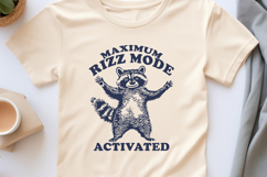 Maximum Rizz Mode Activated SVG | Funny Raccoon Meme PNG Product Image 3