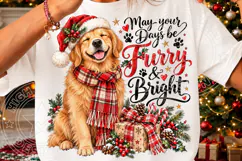 May Your Days Be Furry & Bright Golden Retriever Christmas P Product Image 3