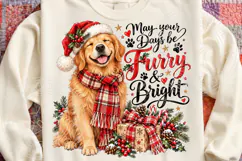 May Your Days Be Furry & Bright Golden Retriever Christmas P Product Image 4