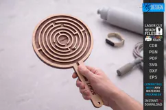 3D Wooden Handheld Maze Game Laser Cut | Kids Maze Toy laser Product Image 1