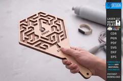 3D Wooden Handheld Maze Game Laser Cut | Kids Maze Toy laser Product Image 1