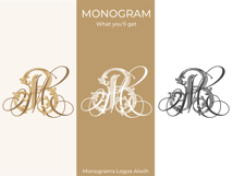 MB BM Wedding Monogram Logo | Elegant Initials Vector Product Image 3