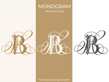 MB BM Wedding Monogram Logo | Elegant Initials Vector Product Image 3