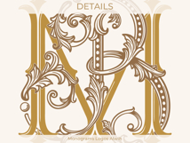 MB BM Wedding Monogram Logo | Elegant Initials Vector Product Image 7