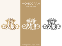 MB BM Wedding Monogram Logo | Elegant Initials Vector Product Image 6