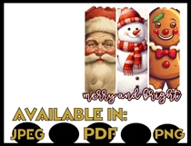 Santa png JPEG Sublimation bows Christmas group gingerbread Product Image 2