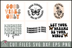 Inspirational SVG Bundle Boho Retro Kindness Tshirt Cut File Product Image 2