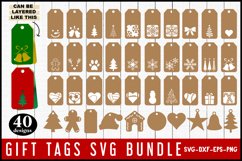 Gift Tags SVG Bundle Christmas Cut Files Product Image 1