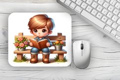 Little Boy with a book Mousepad Sublimation Design Product Image 1