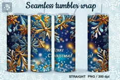 Christmas Snowflakes Seamless Tumbler Sublimation, 20 oz Product Image 1
