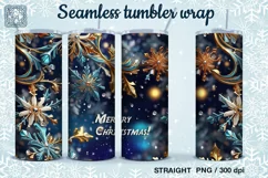 Christmas Snowflakes Seamless Tumbler Sublimation, 20 oz Product Image 1