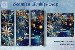 Christmas Snowflakes Seamless Tumbler Sublimation, 20 oz Product Image 2