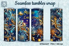 Christmas Snowflakes Seamless Tumbler Sublimation, 20 oz Product Image 1
