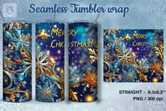Christmas Snowflakes Seamless Tumbler Sublimation, 20 oz Product Image 2
