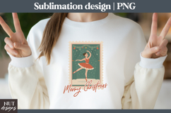Christmas Postage Stamp, Ballerina Merry Christmas Mug Product Image 2