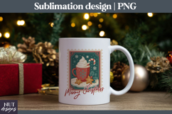 Christmas Postage Stamp, Cocoa mug Merry Christmas tote bag Product Image 3