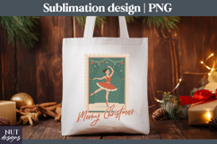 Christmas Postage Stamp, Ballerina Merry Christmas Mug Product Image 3