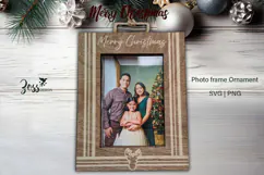 Merry Christmas Deer Photo Frame Ornament Laser cut Product Image 1