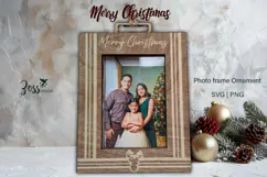 Merry Christmas Deer Photo Frame Ornament Laser cut Product Image 3
