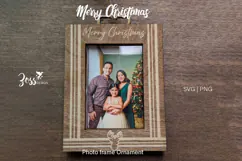 Merry Christmas Deer Photo Frame Ornament Laser cut Product Image 2