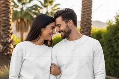 Couple in white T-shirt Mockup Design Product Image 1