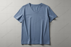 Light blue v-neck T-shirt Mockup Design Product Image 1