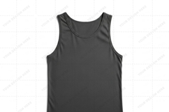 Men's black sleeveless T-shirt Mockup Design Product Image 1