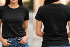 Black t-shirt Mockup PNG Design Product Image 1