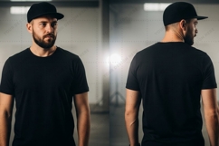 Men's black T-shirt Mockup Design Product Image 1