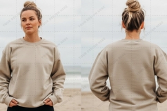 Beige sweatshirt T-shirt Mockup Design Product Image 1