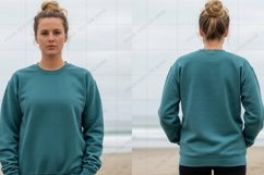 Teal sweatshirt T-shirt Mockup Design Product Image 1