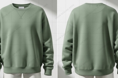 Olive green crew neck sweatshirt T-shirt Mockup Design Product Image 1