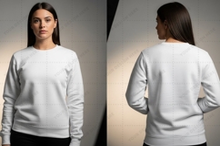 Women's white long sleeve T-shirt Mockup Design Product Image 1