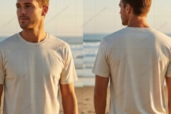 Men's beach T-shirt Mockup Design Product Image 1