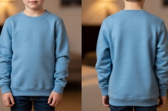 Light blue crew neck sweatshirt T-shirt Mockup Design Product Image 1