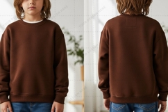 Brown crew neck sweatshirt T-shirt Mockup Design Product Image 1