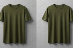 Olive green T-shirt Mockup Design Product Image 1
