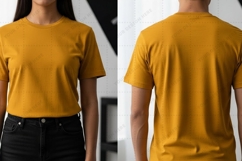 Mustard yellow T-shirt Mockup Design Product Image 1
