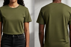 Olive green T-shirt Mockup Design Product Image 1