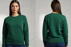 Green long sleeve T-shirt Mockup Design Product Image 1